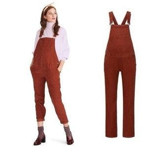 Hatch Collection The Cord Maternity Overalls Sahara Rust Size XS